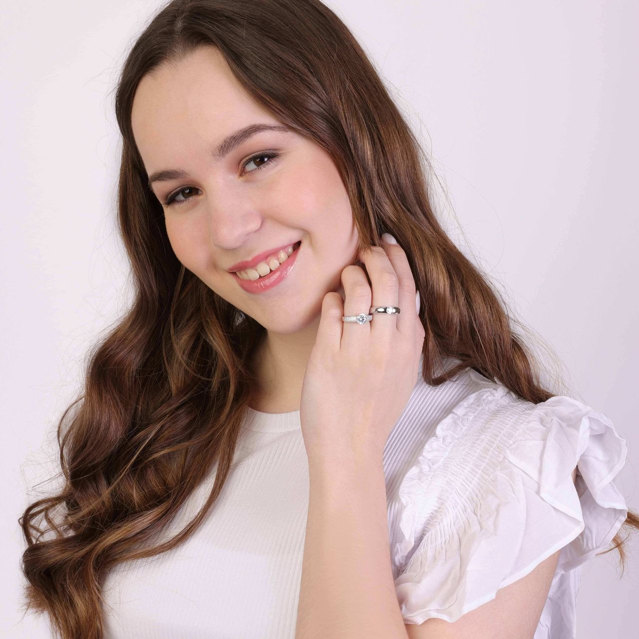 Zilveren ring met zirkonia