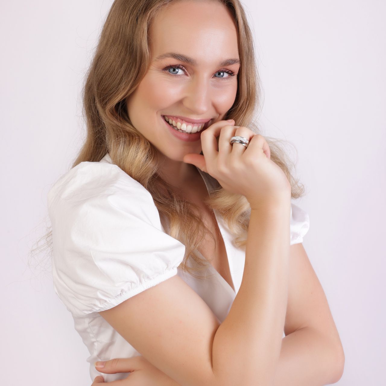 Ring, 925 Silber, breit, mit Zirkonia