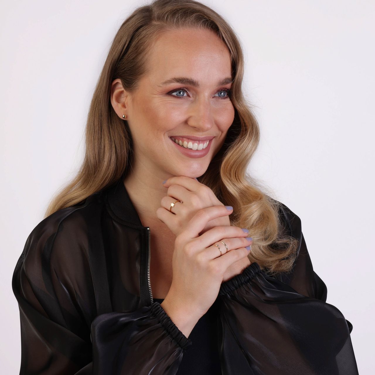 14 karaat geelgouden ring met 3mm bal