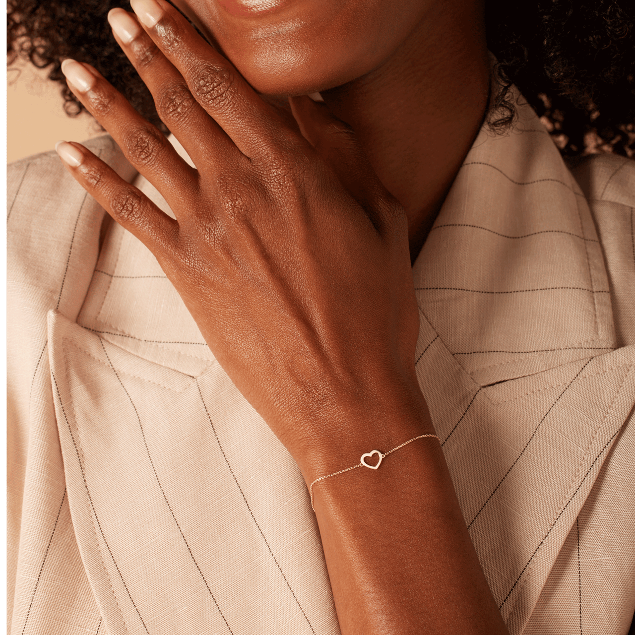 Armband aus 585 Gelbgold, eingearbeitetes Herz
