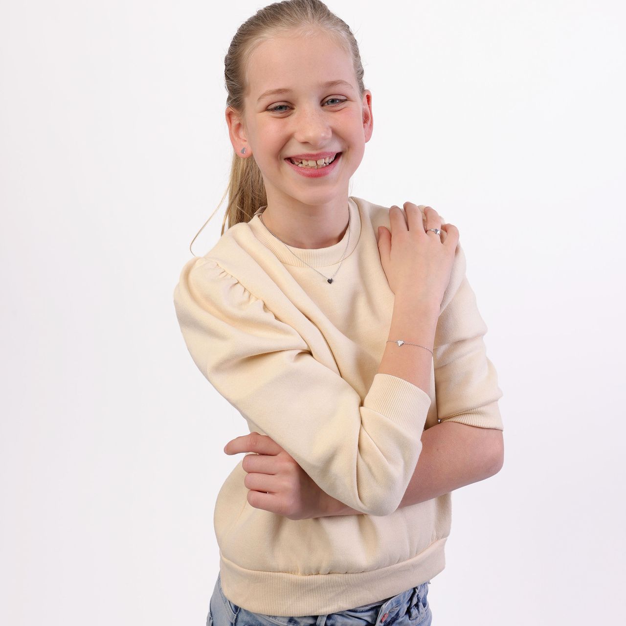 Zilveren ketting&hanger hart