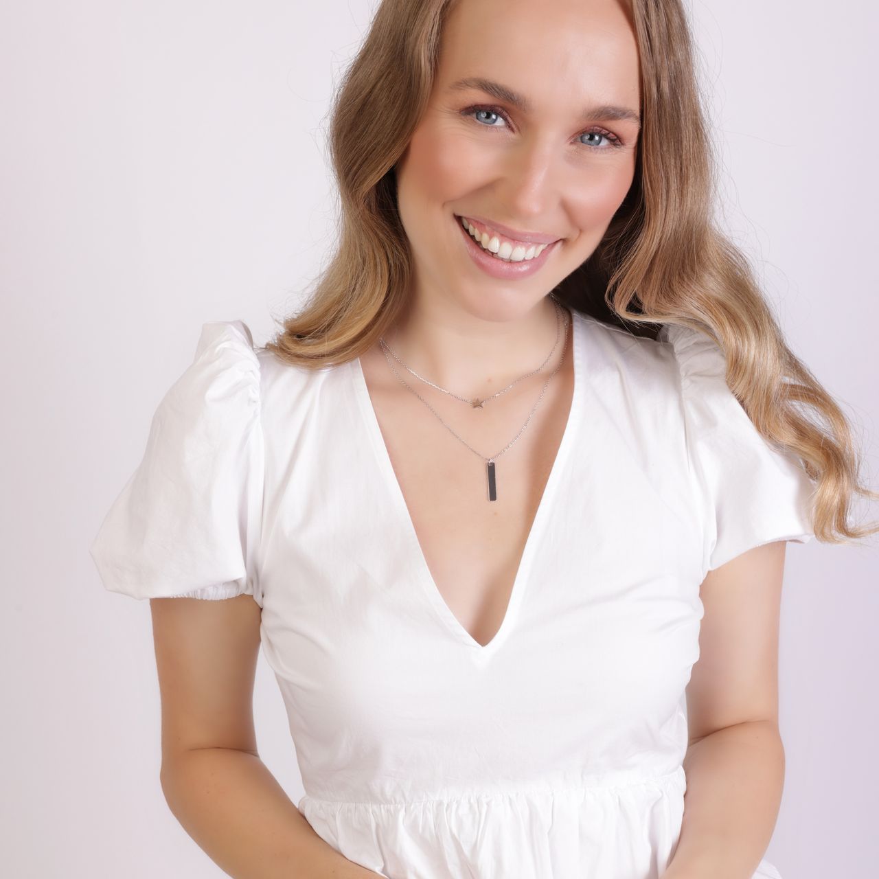 Zilveren ketting&hanger bar voor dames