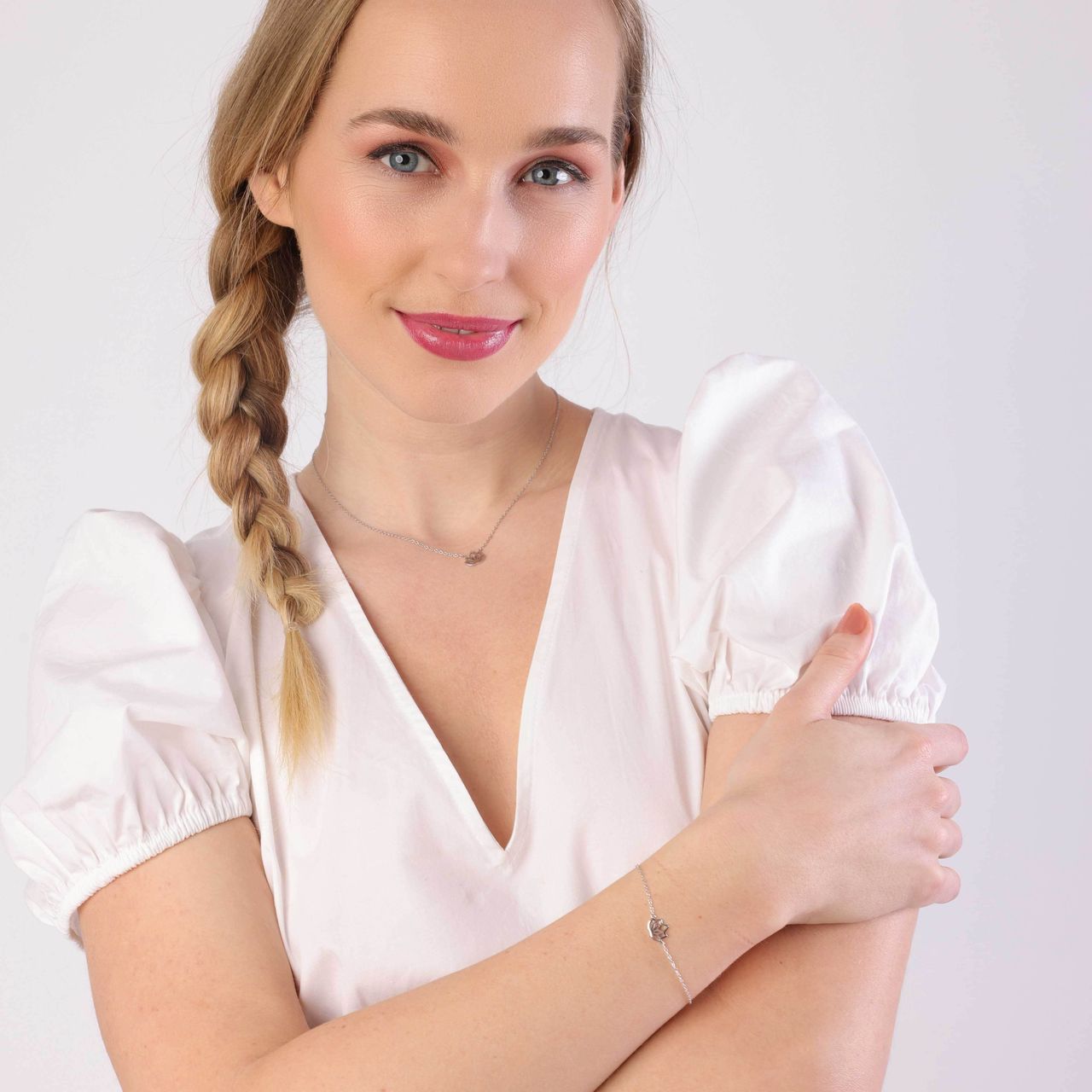 Zilveren armband lotus