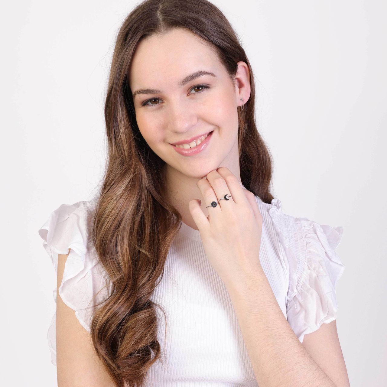 Ring, 925 Silber, Galaxis-Mond