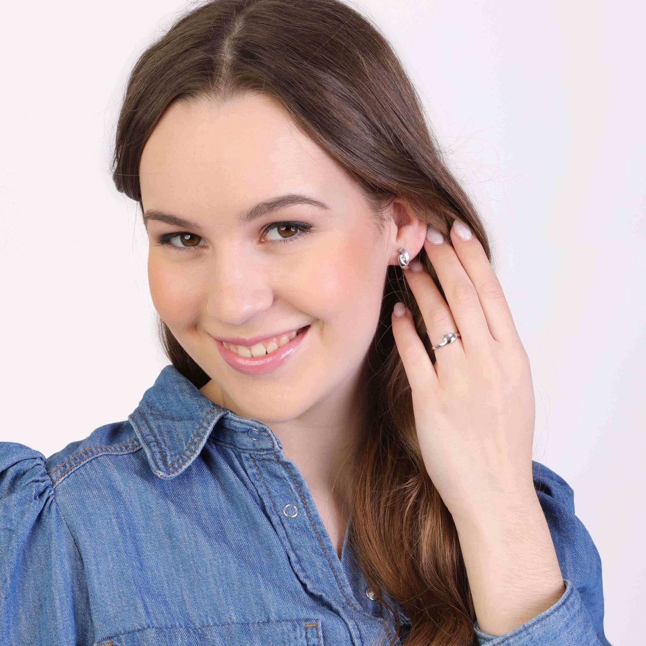 Ring, 925 Silber, matt/glänzend, mit Zirkonia