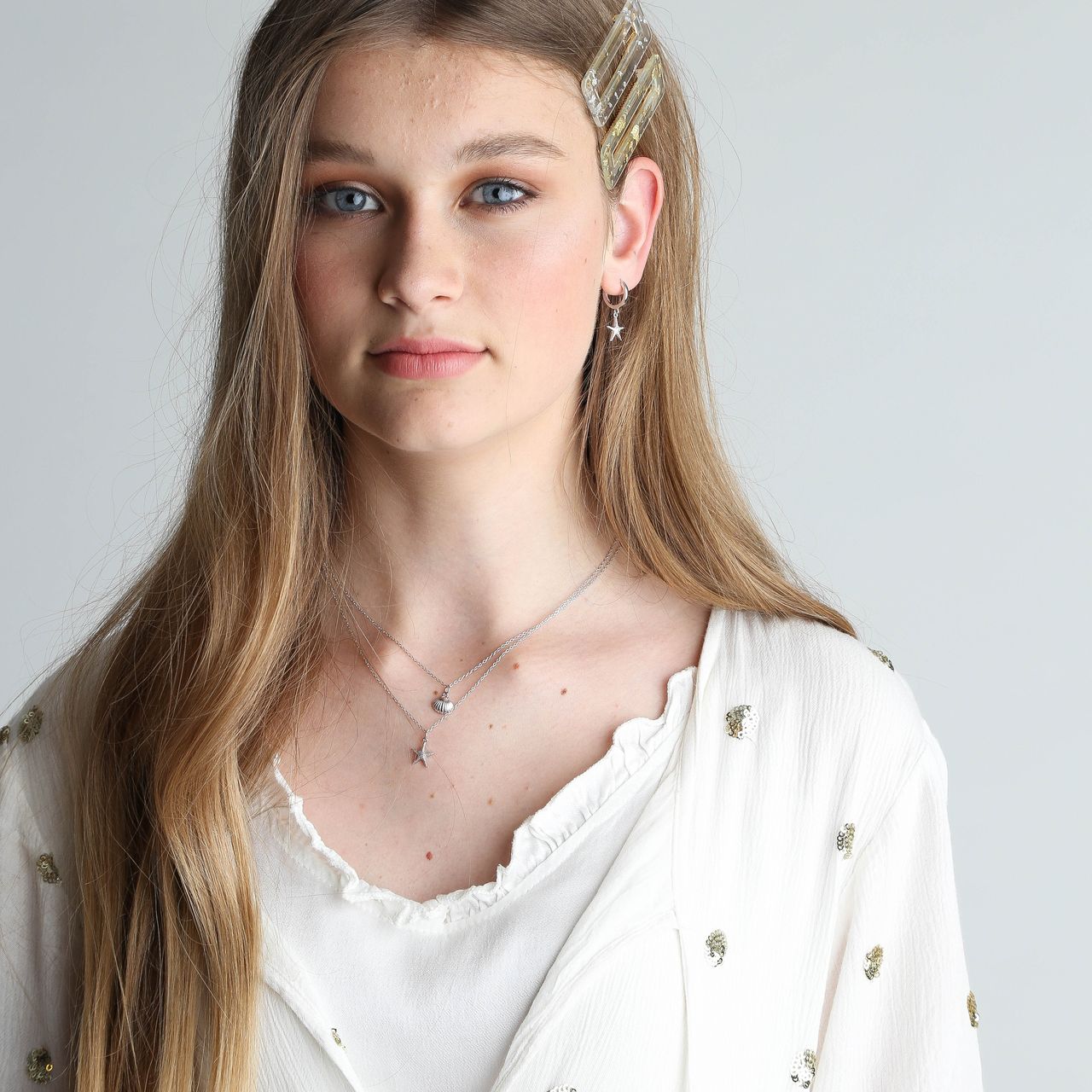 Bijoux goudkleurige haarclip met goudkleurige elementen voor dames