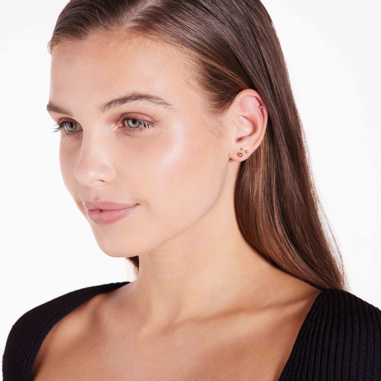 Stainless steel goldplated helixpiercing voor dames