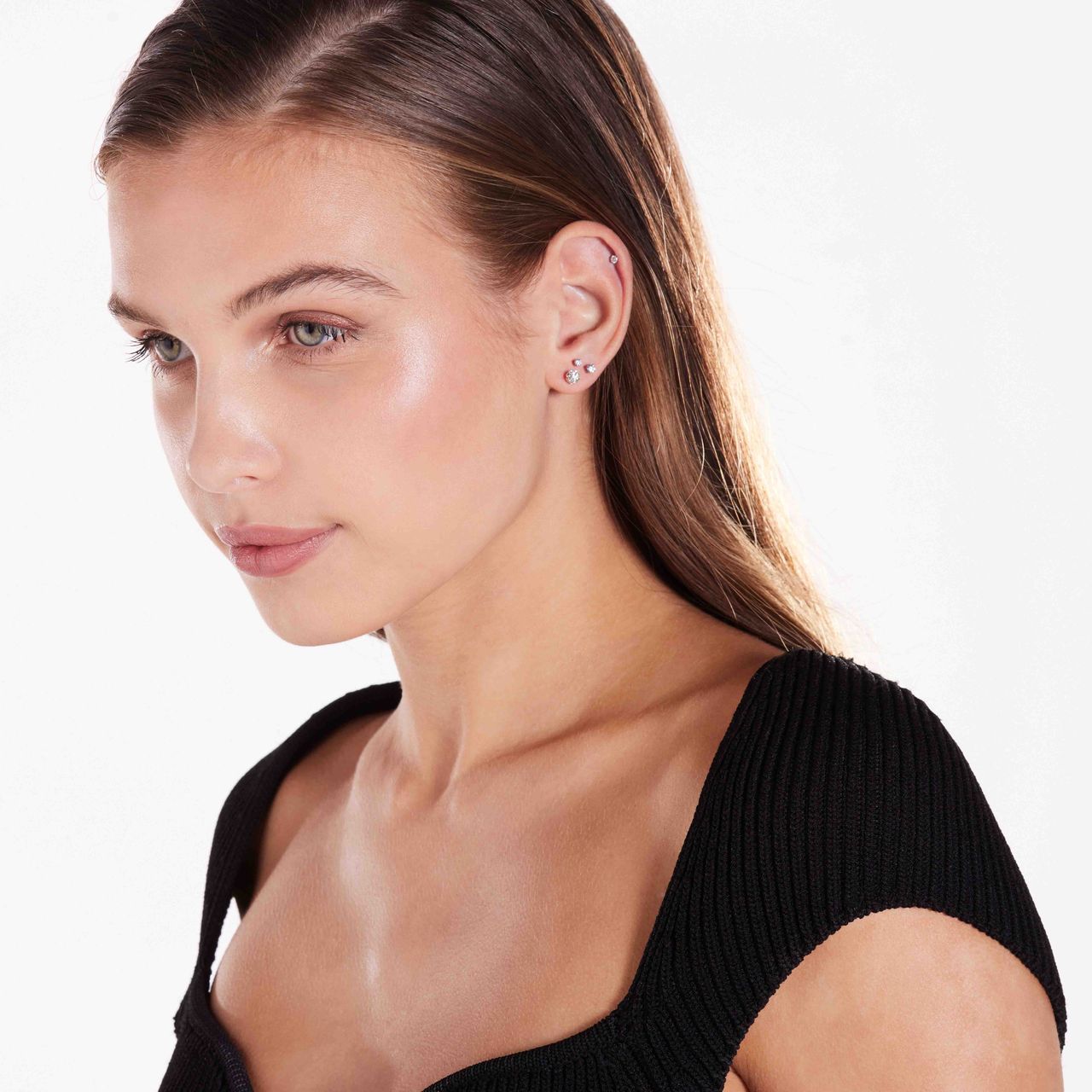 Stainless steel helixpiercing met zirkonia