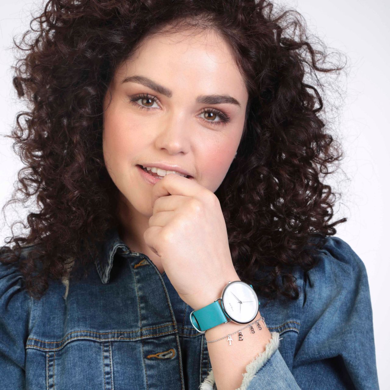 Donna Mae horloge met blauwe leren band