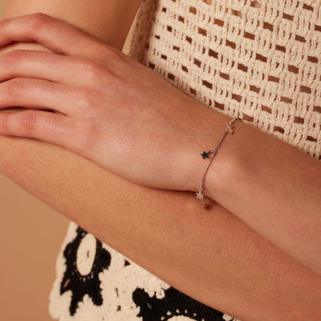 Zilveren armband galaxy sterren