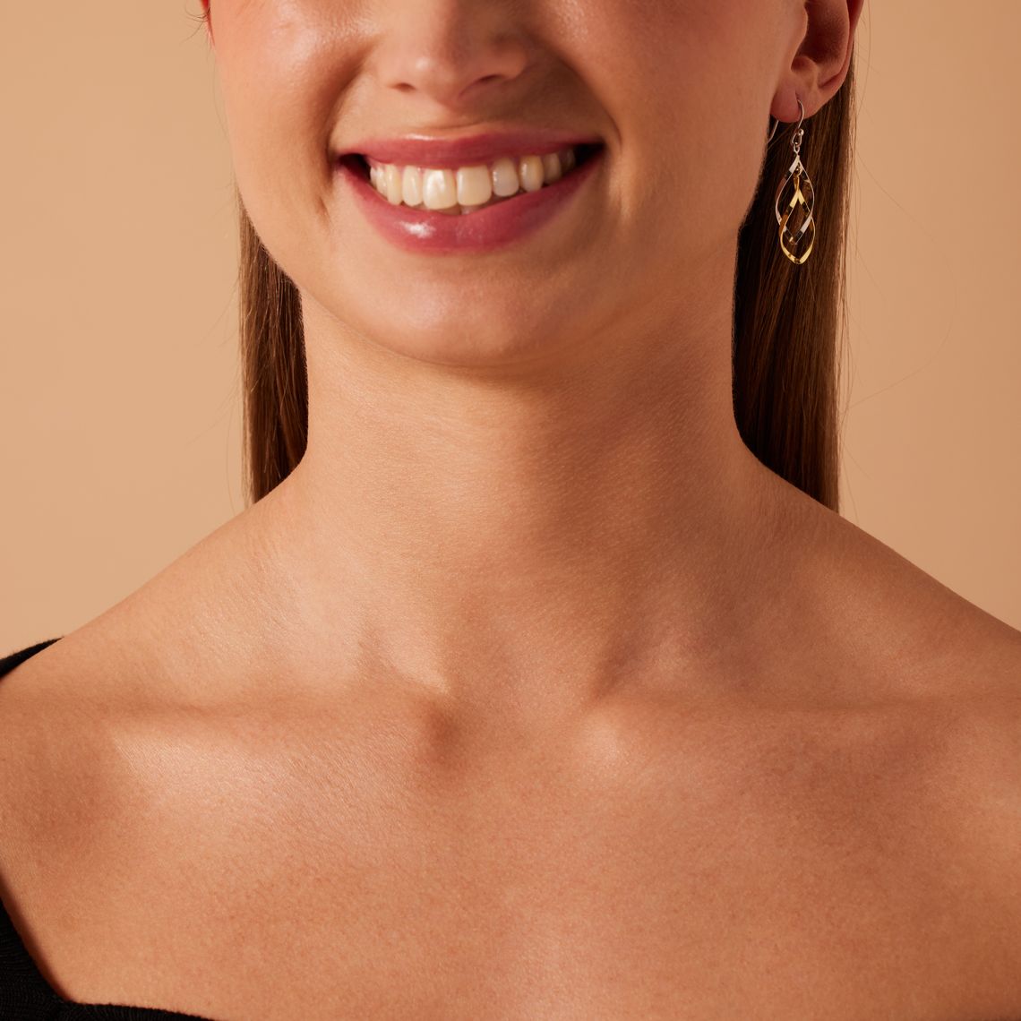 Zilveren oorbellen gedraaid zilver/gold