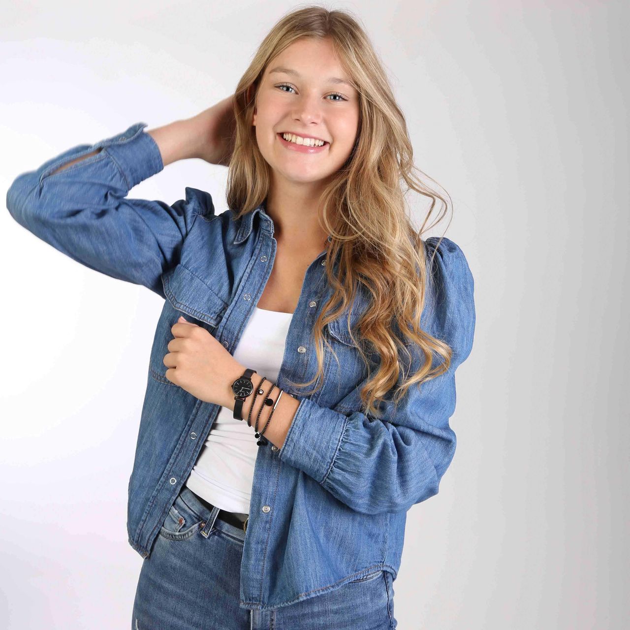 Stainless steel set blackplated Endless armbanden&horloge