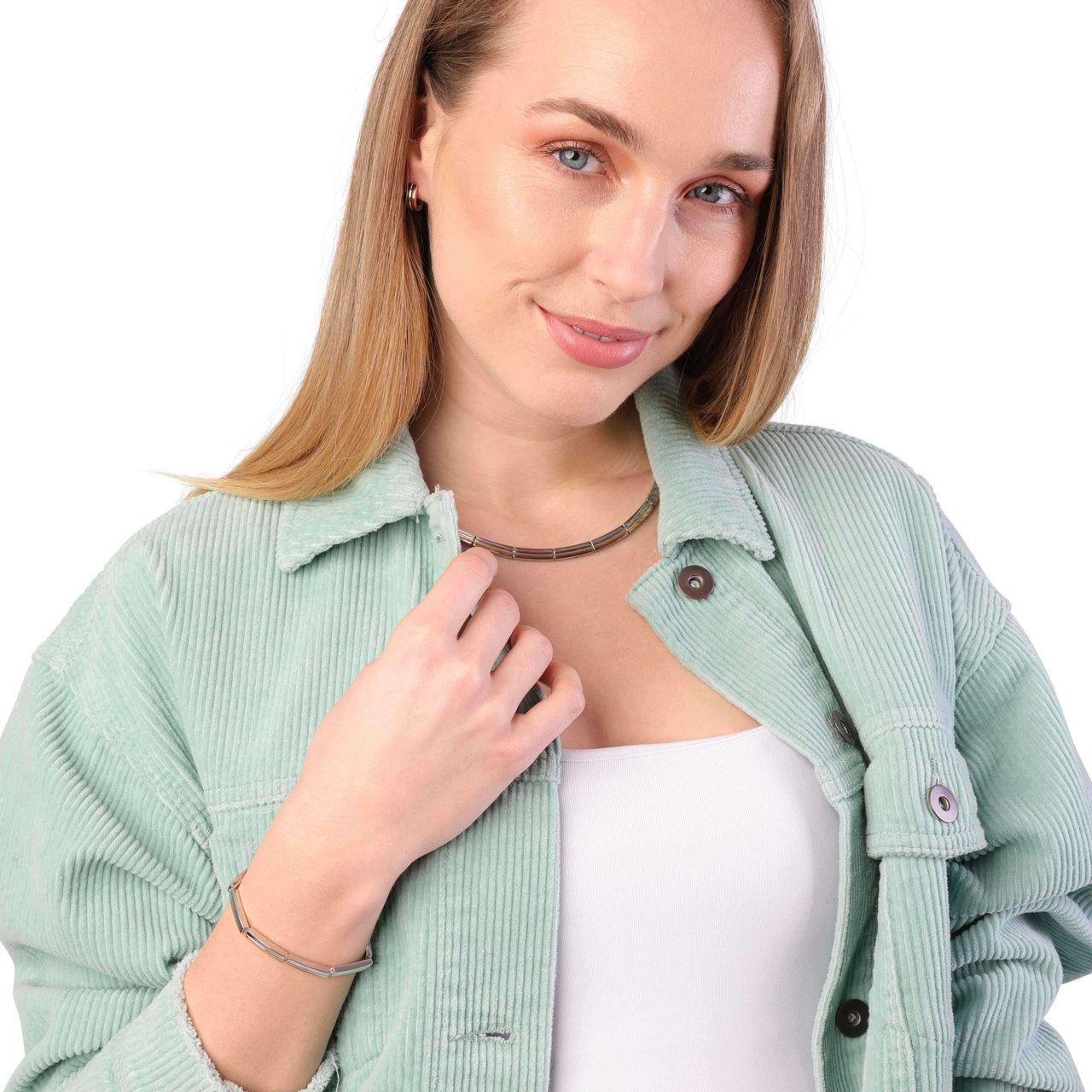 Stainless steel ketting stainless steel/rose