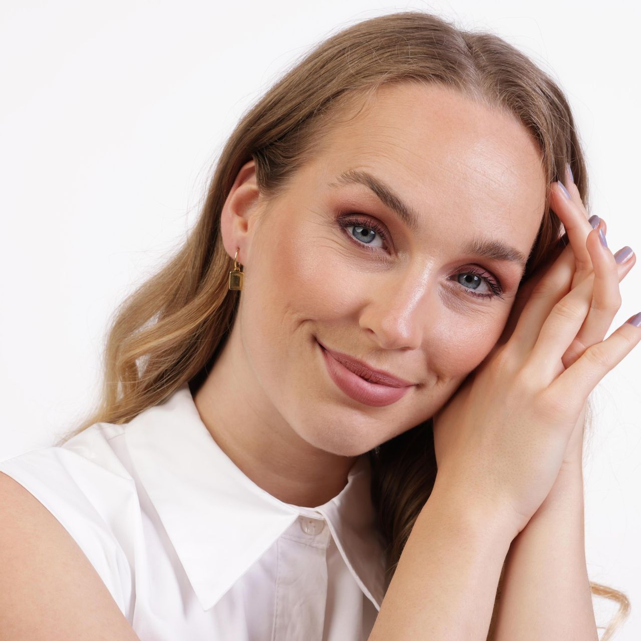 Zilveren oorbellen goldplated Romeinse krans