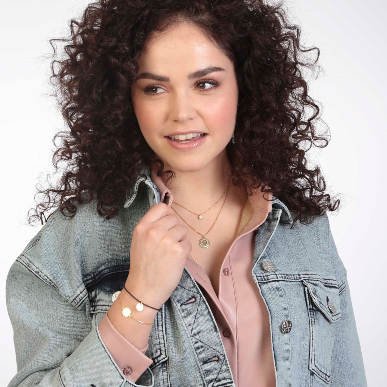 Zilveren armband goldplated Romeinse krans