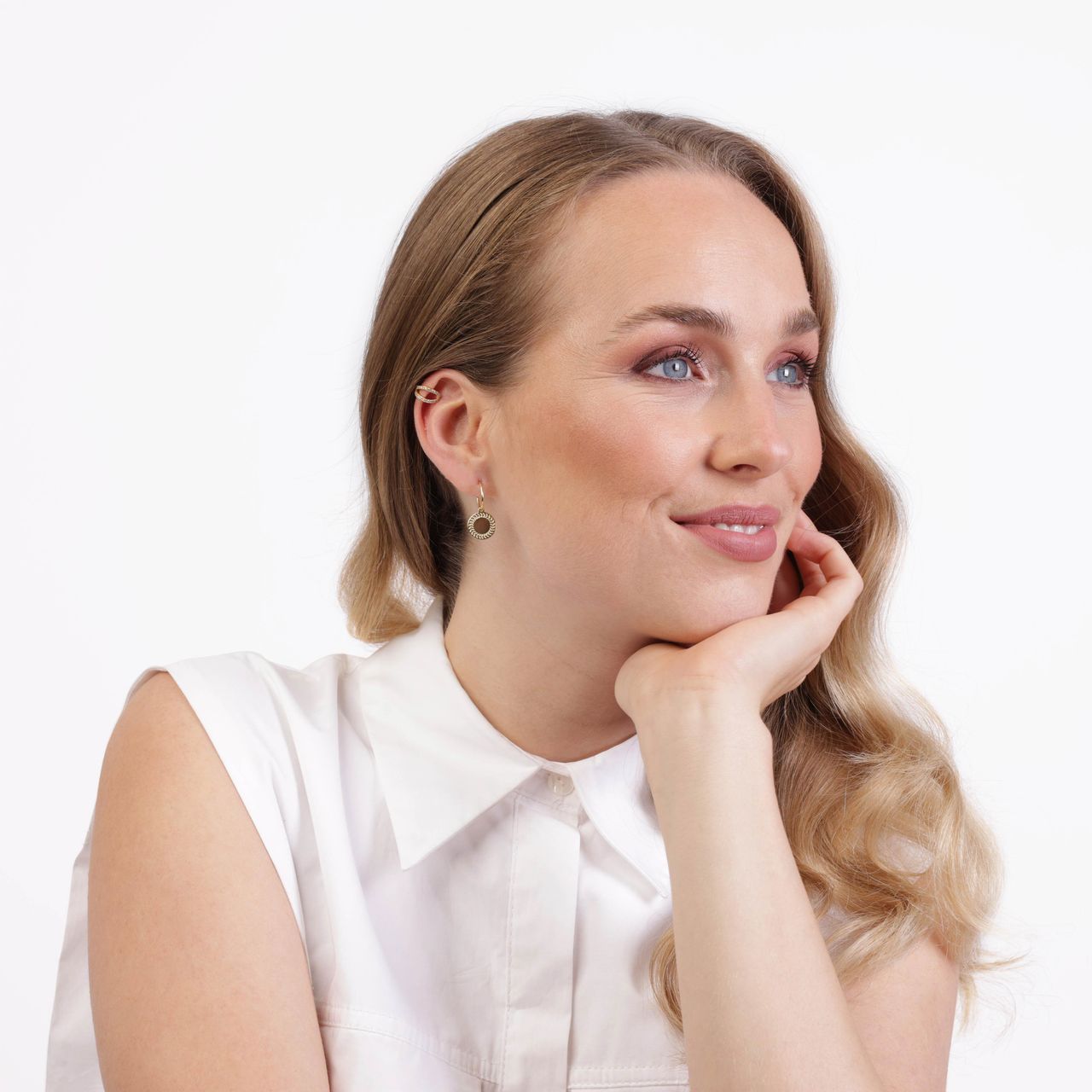 Zilveren goldplated oorringen voor dames