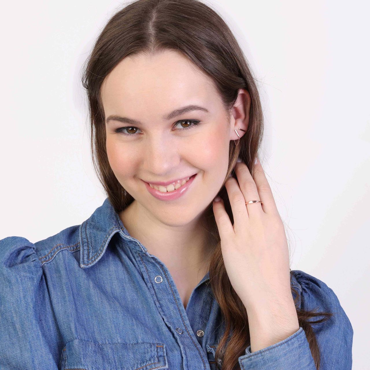 Zilveren roséplated ring voor dames