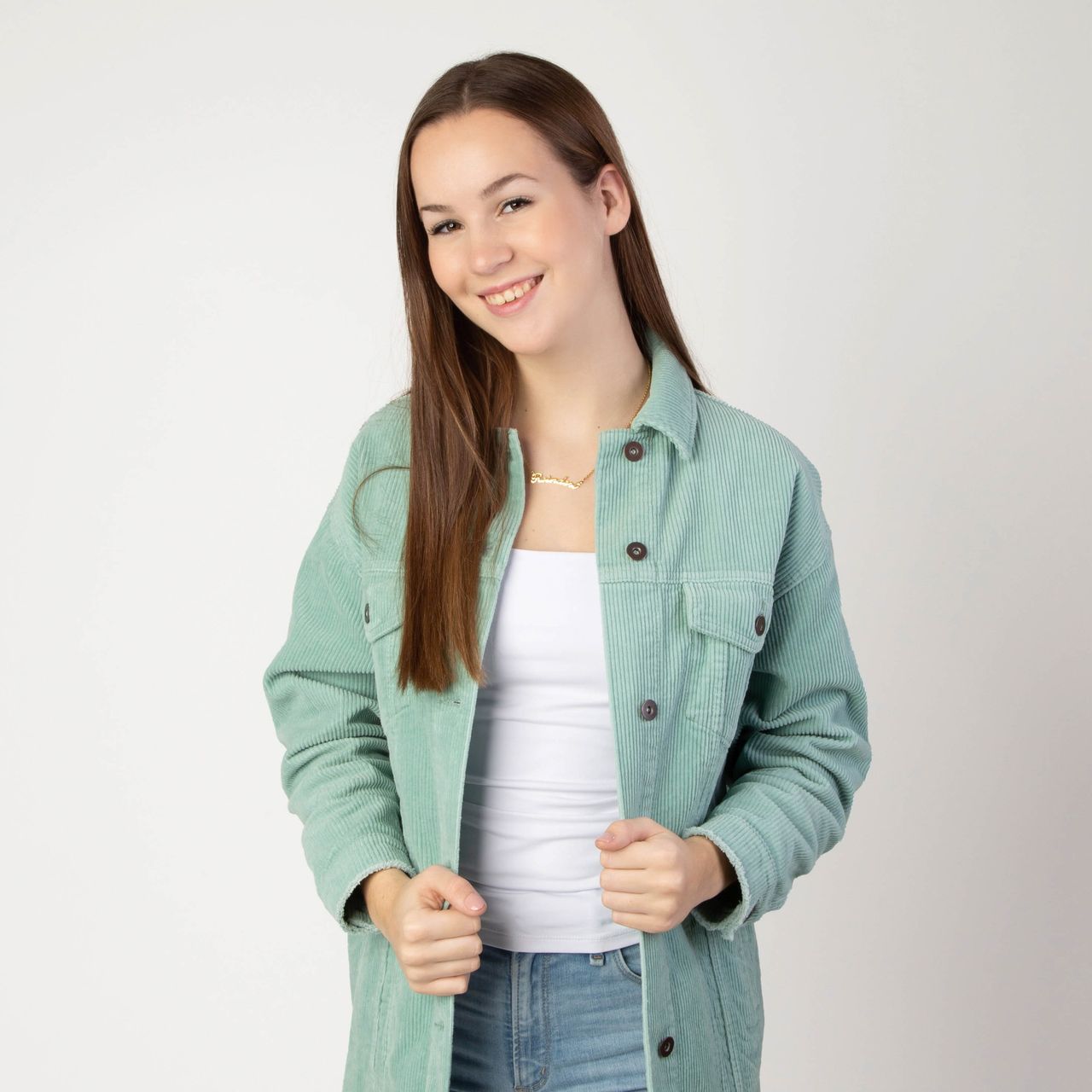 Stainless steel goldplated naamketting voor dames