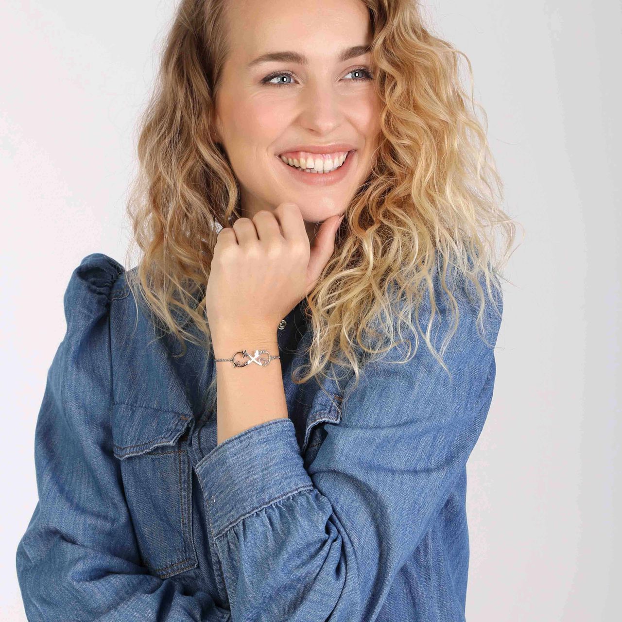 Stainless steel naamarmband infinity/heart/heartbeat