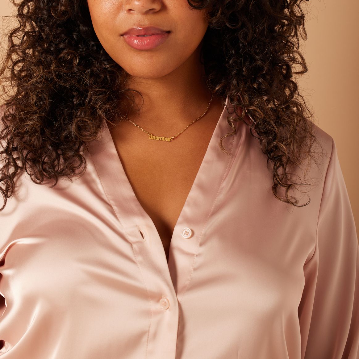 Stainless steel goldplated naamketting voor dames