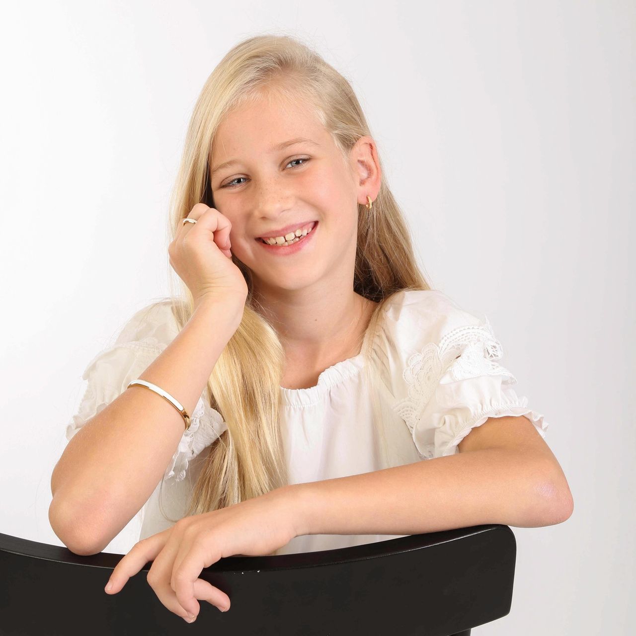 Stalen goldplated kinderoorbellen oorringen met light colorado kristal