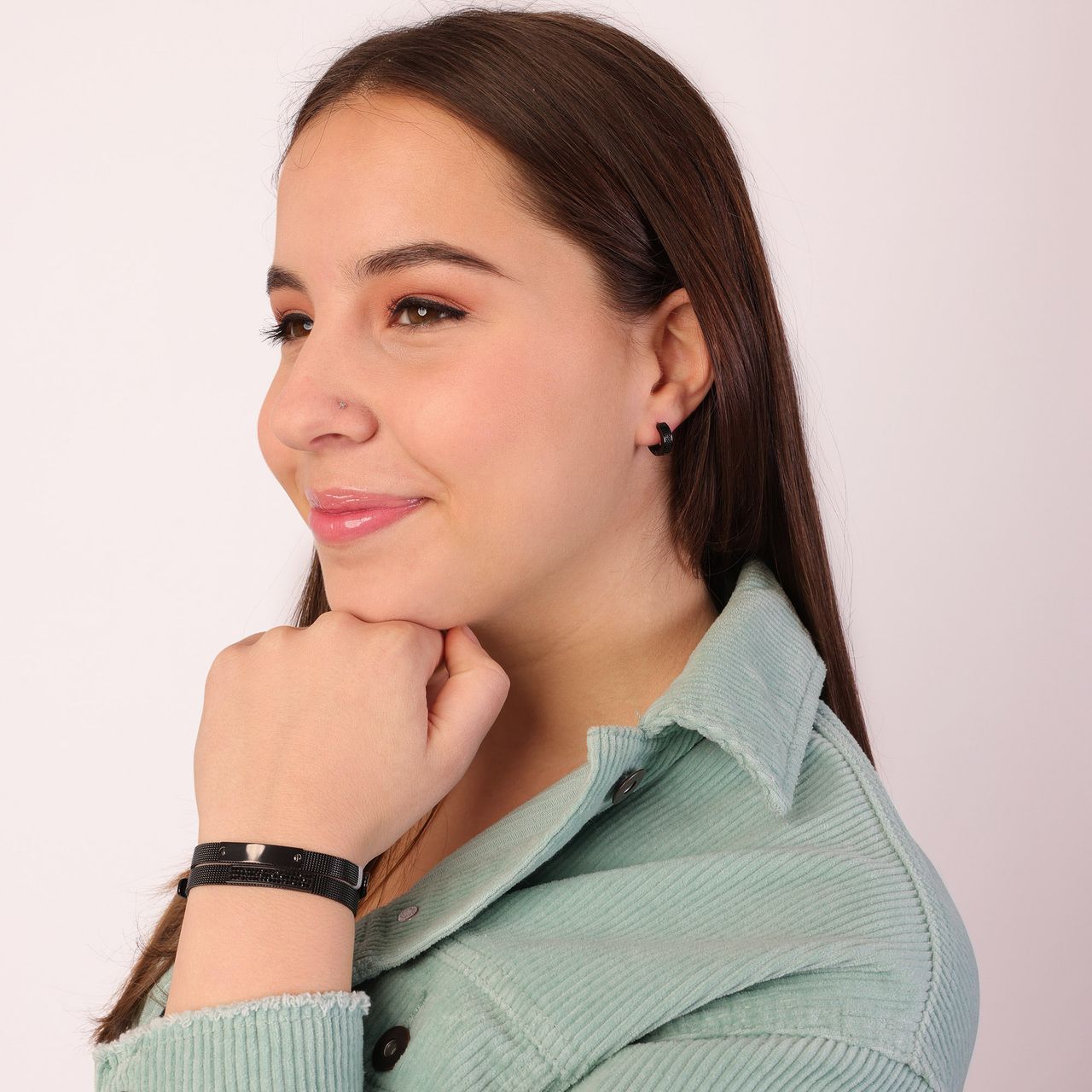 Stainless steel armband blackplated mesh riem