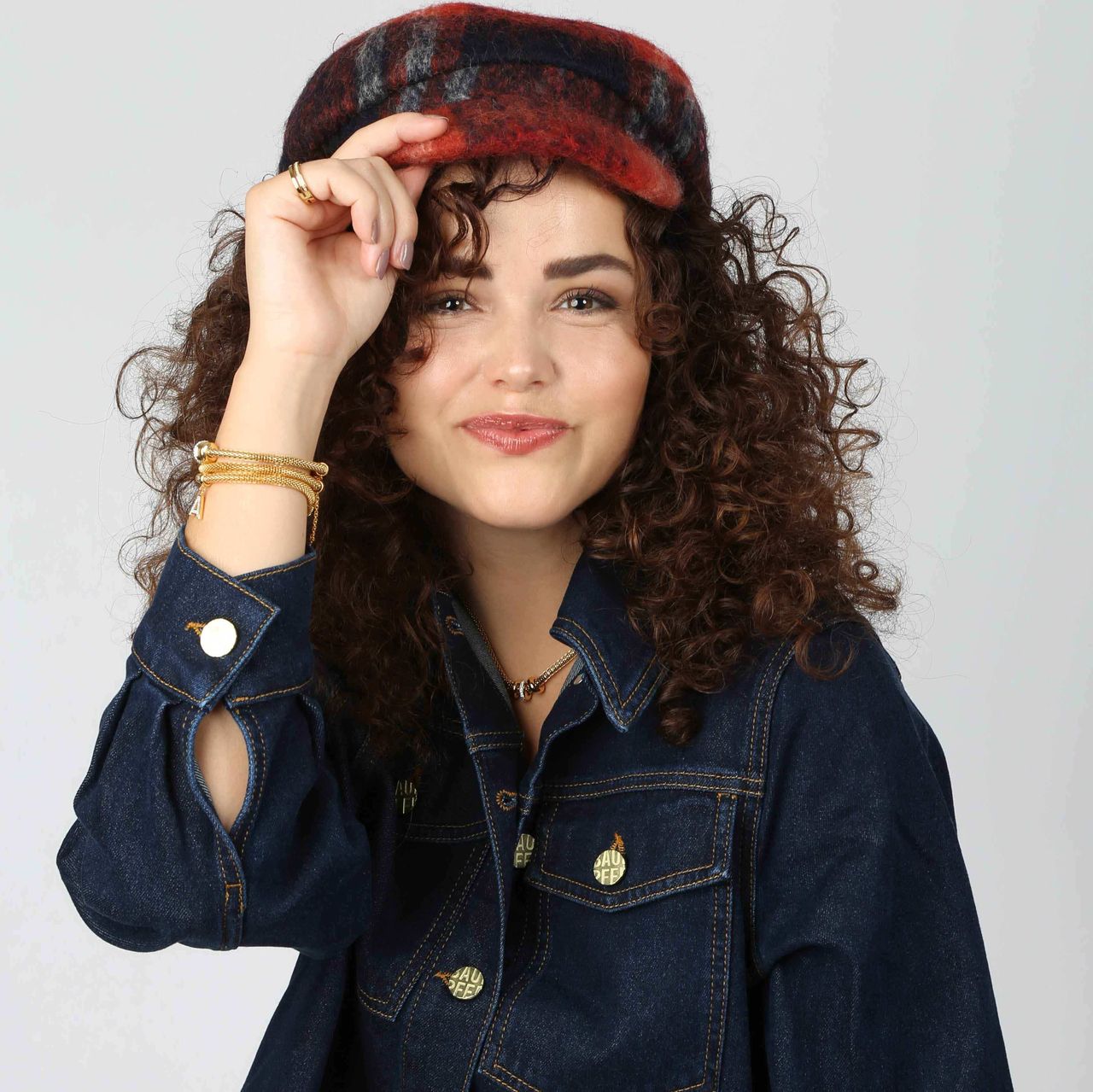 Stainless steel goldplated fantasiearmband met hanger met kristal voor dames