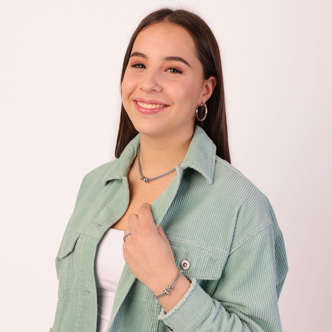 Donna mae stalen ketting mesh met kristal voor dames