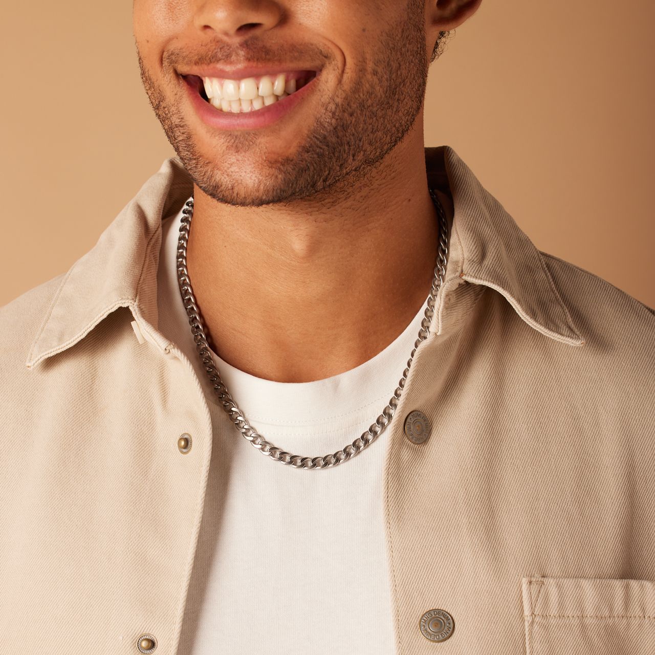 Stainless steel herenketting schakel