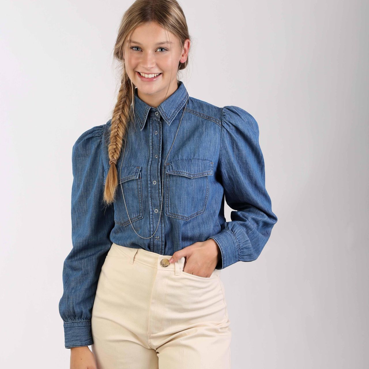 Stainless steel schakelketting voor dames