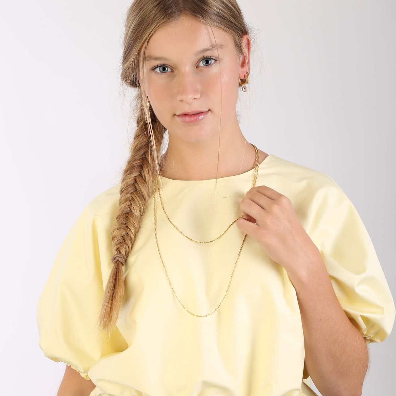 Stalen goldplated basisketting 80cm voor dames