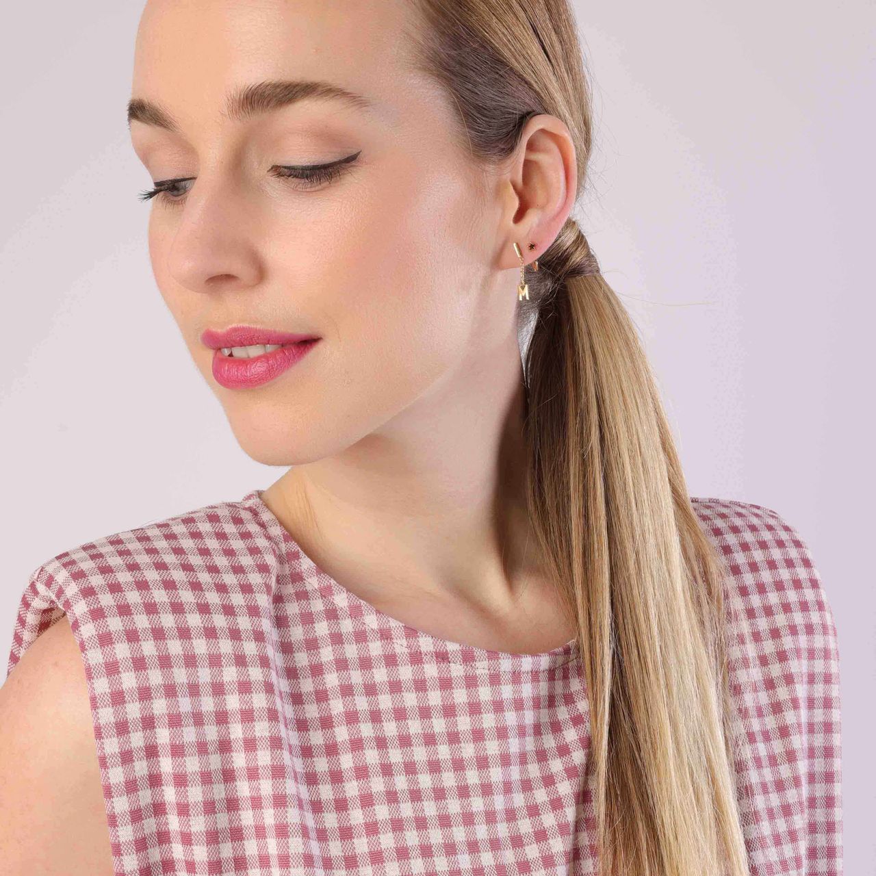 Zilveren goldplated oorringen ster voor dames