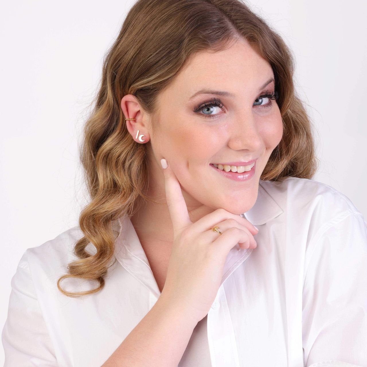 Zilveren goldplated earcuff voor dames