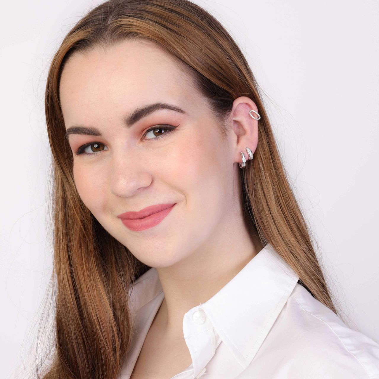 Zilveren earcuff X zirkonia