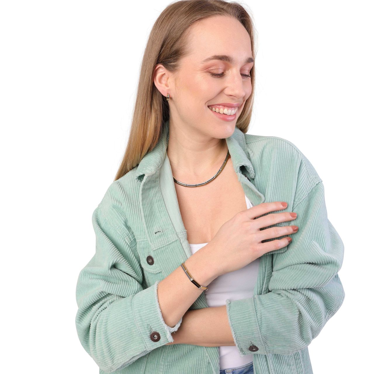 Stalen oorbellen staal/gold