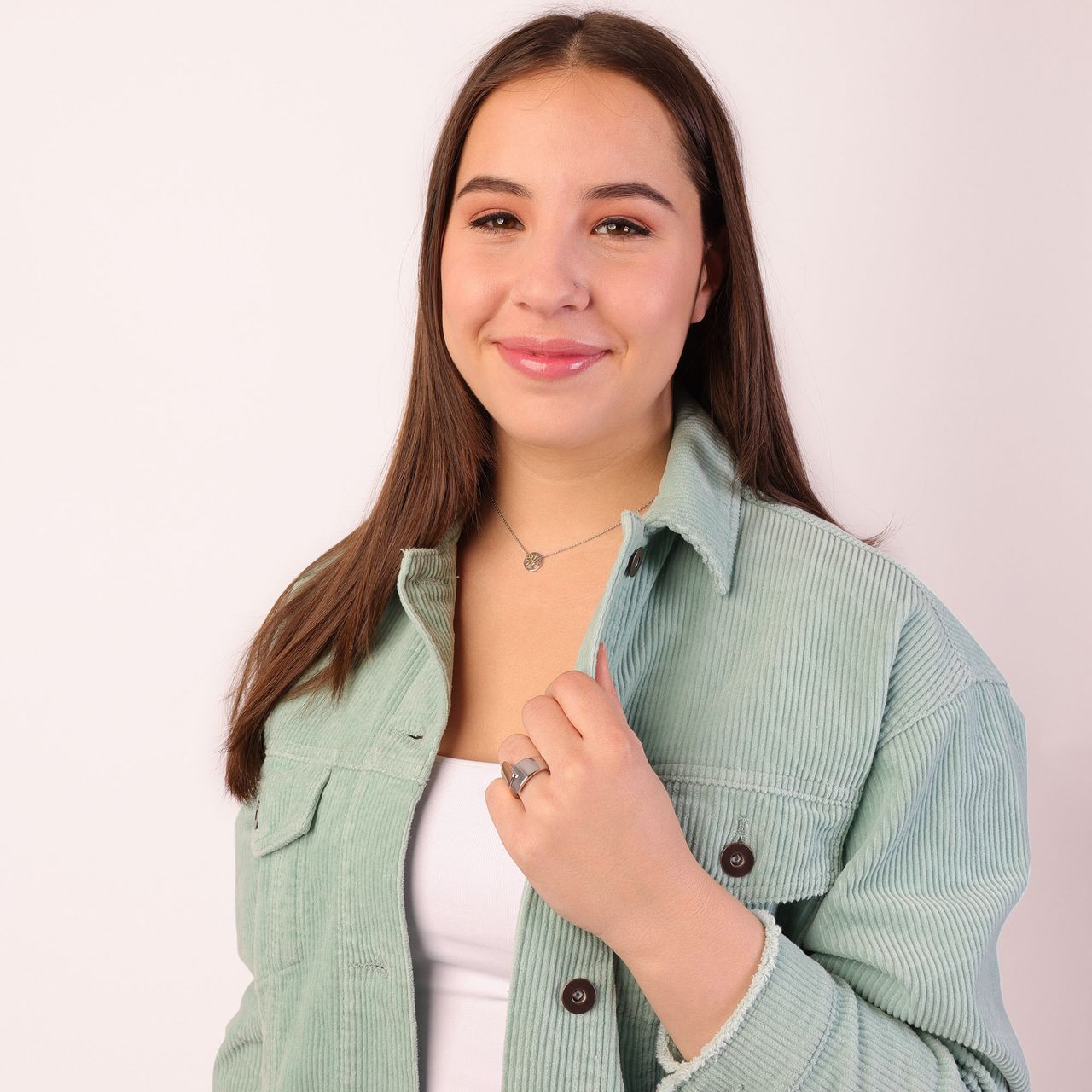 Stalen roséplated ring voor dames