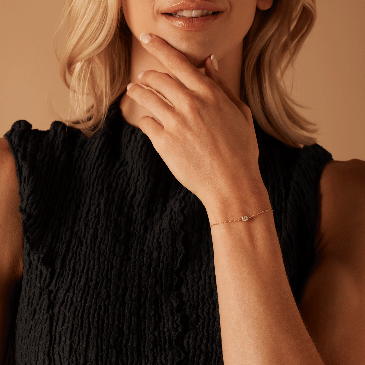 Zilveren goldplated fantasiearmband met geboortesteen voor dames