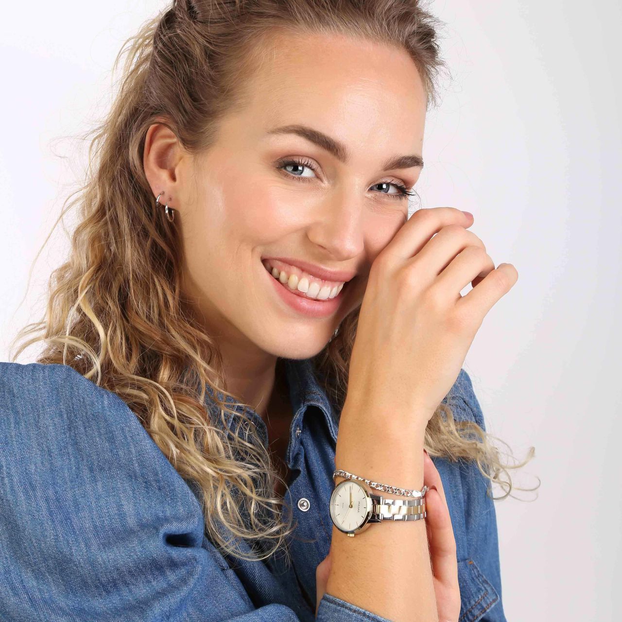 PU DA zweifarbiges Armband Silber 50 m WR