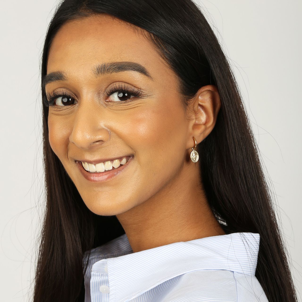 Stainless steel goldplated oorringen voor dames