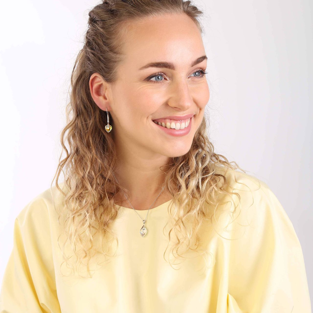 Zilveren set kristal AB