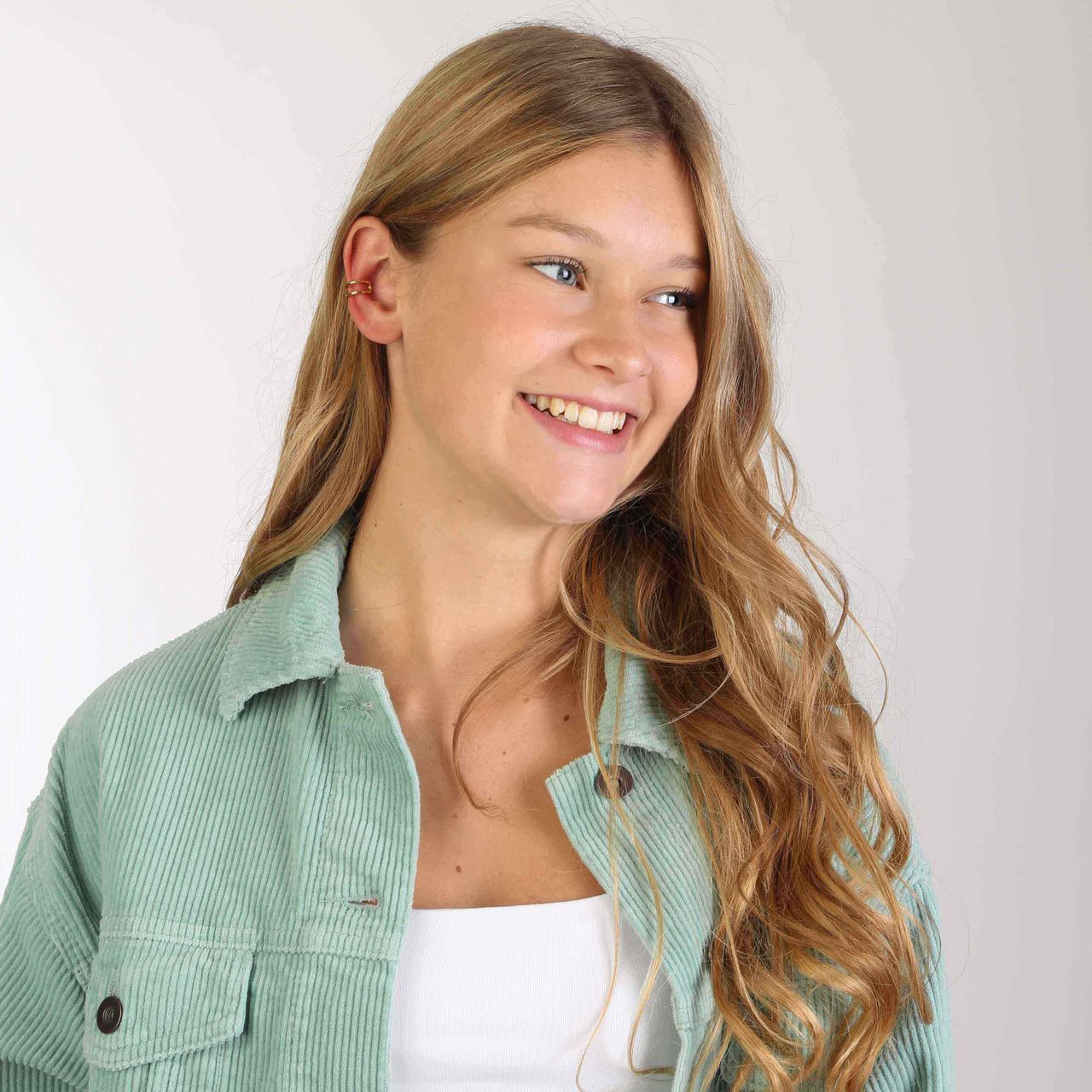 Zilveren goldplated earcuff voor dames