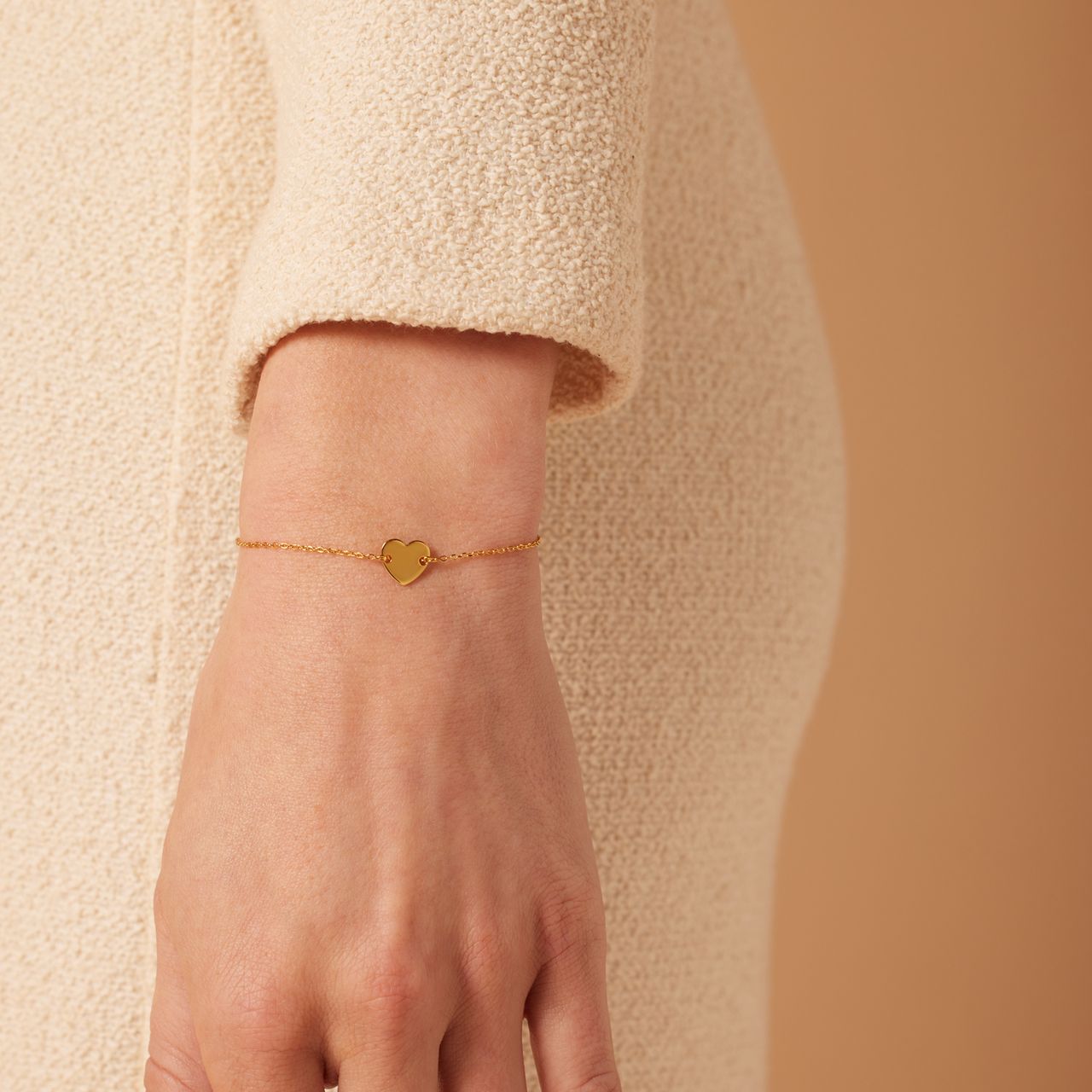 Zilveren goldplated fantasiearmband met hanger hart voor dames