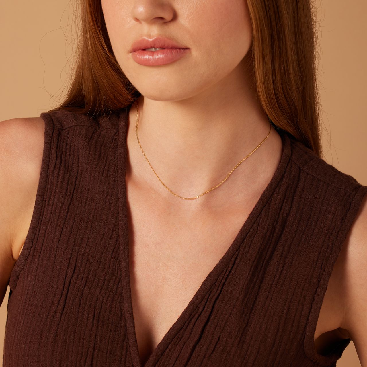 Zilveren goldplated basis ketting voor dames