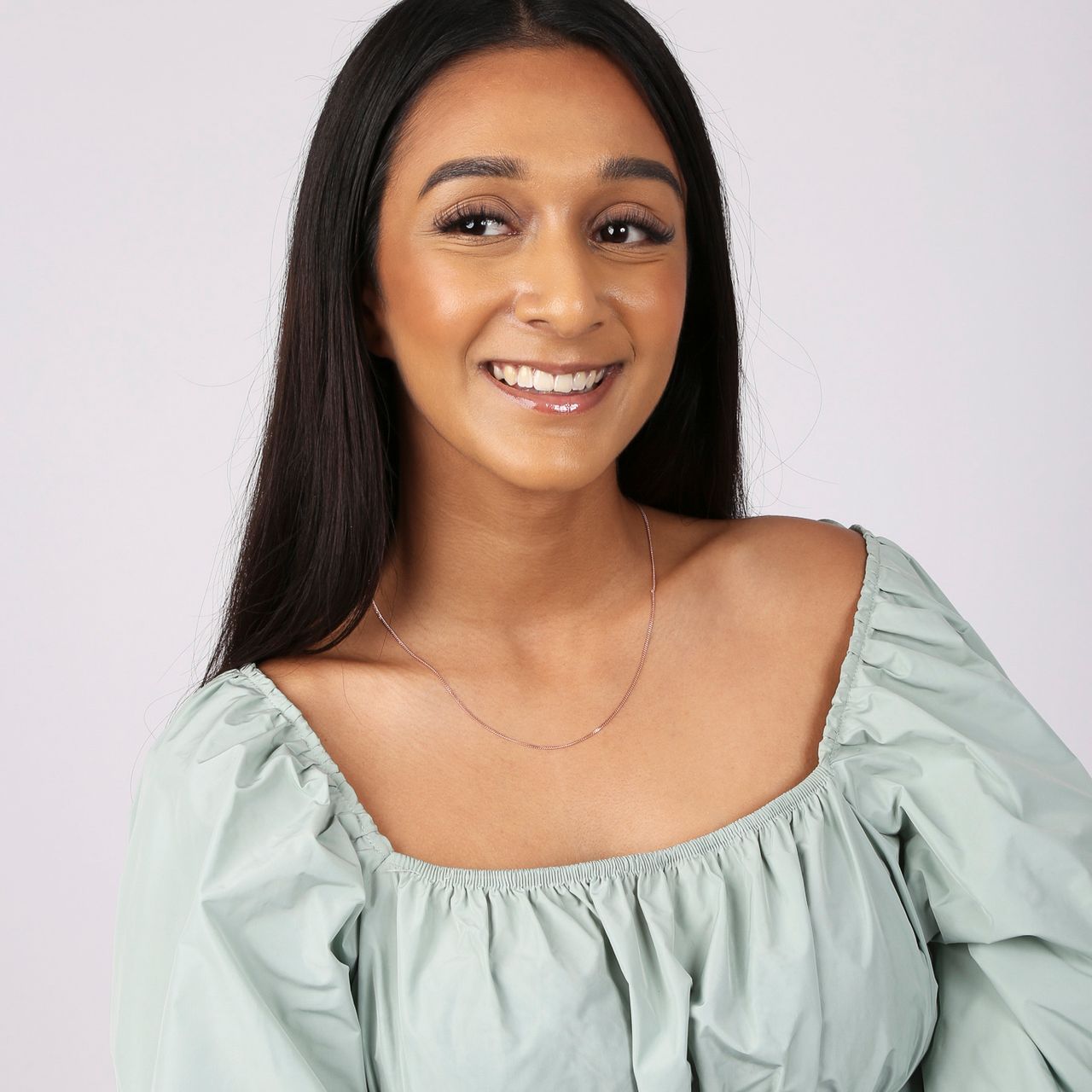 Silberne rosévergoldete Basis-Halskette für Damen