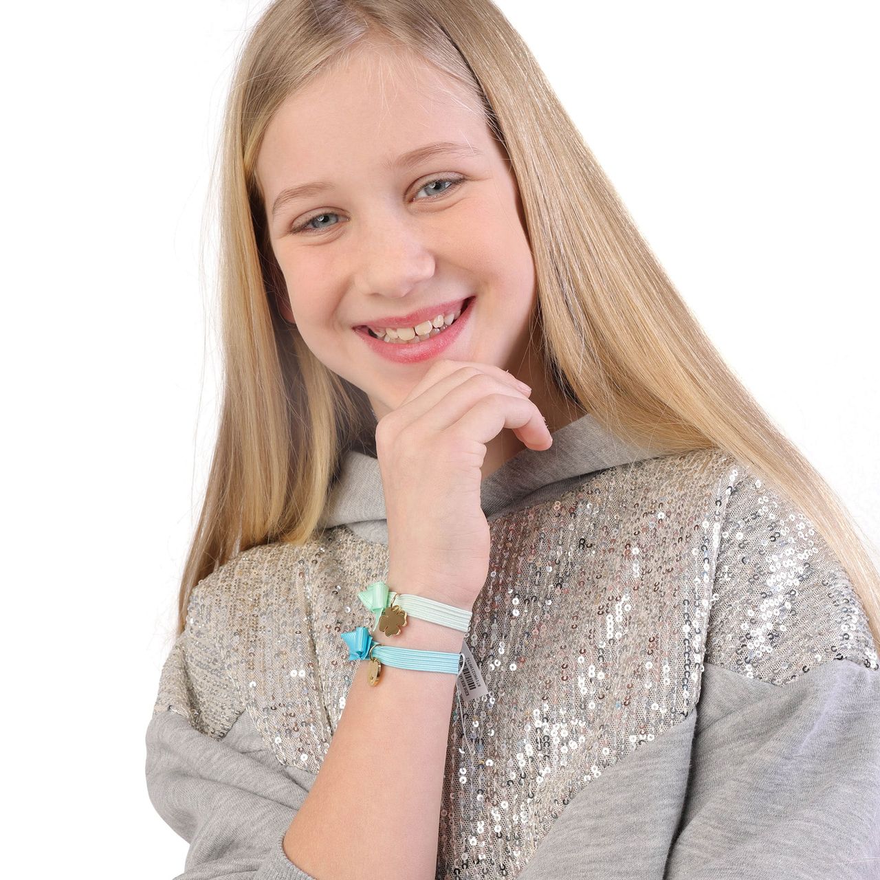 Turquise kinderrekarmband met hanger ster