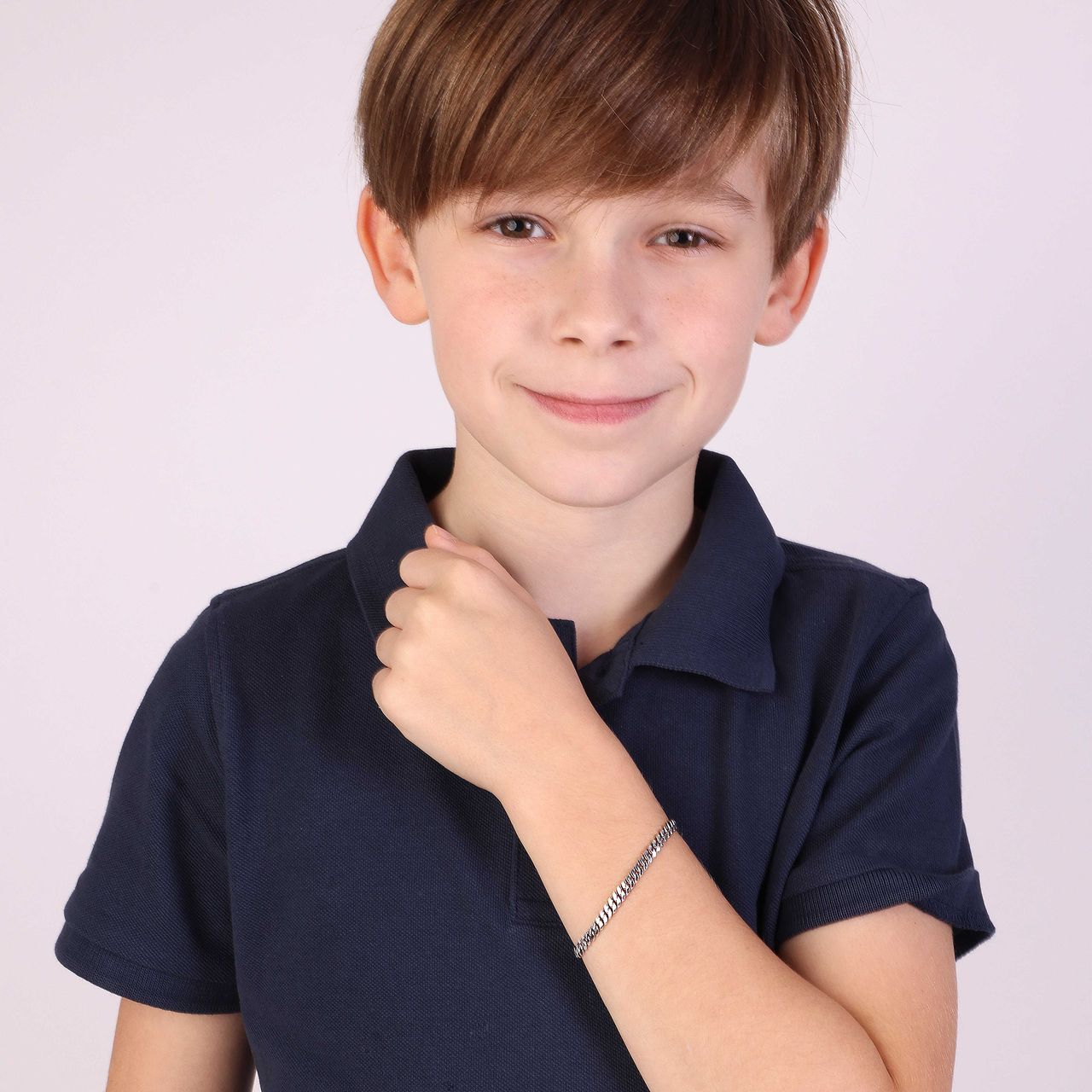 Gerecycleerd zilveren armband gourmetschakel. 