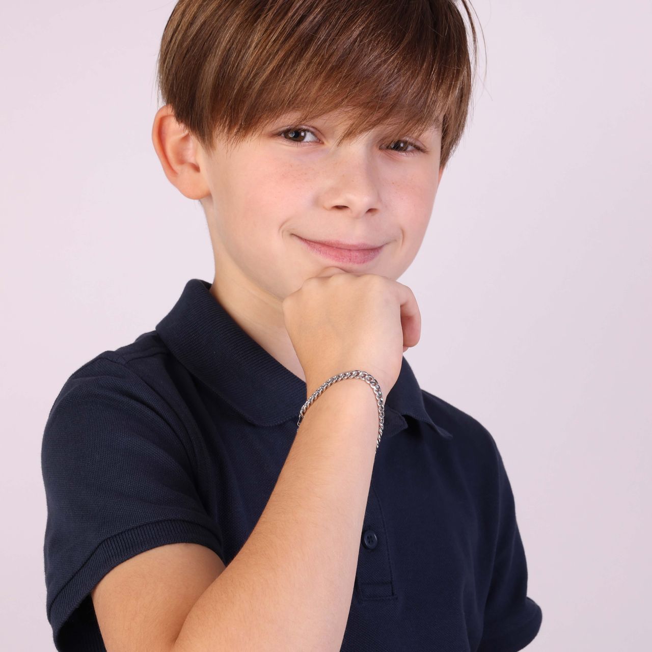 Gerecycleerd zilveren armband gourmetschakel. 