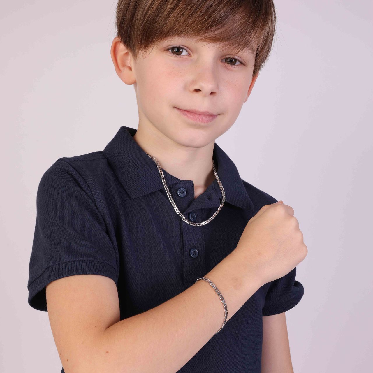 Gerecycleerd zilveren ketting schakel.