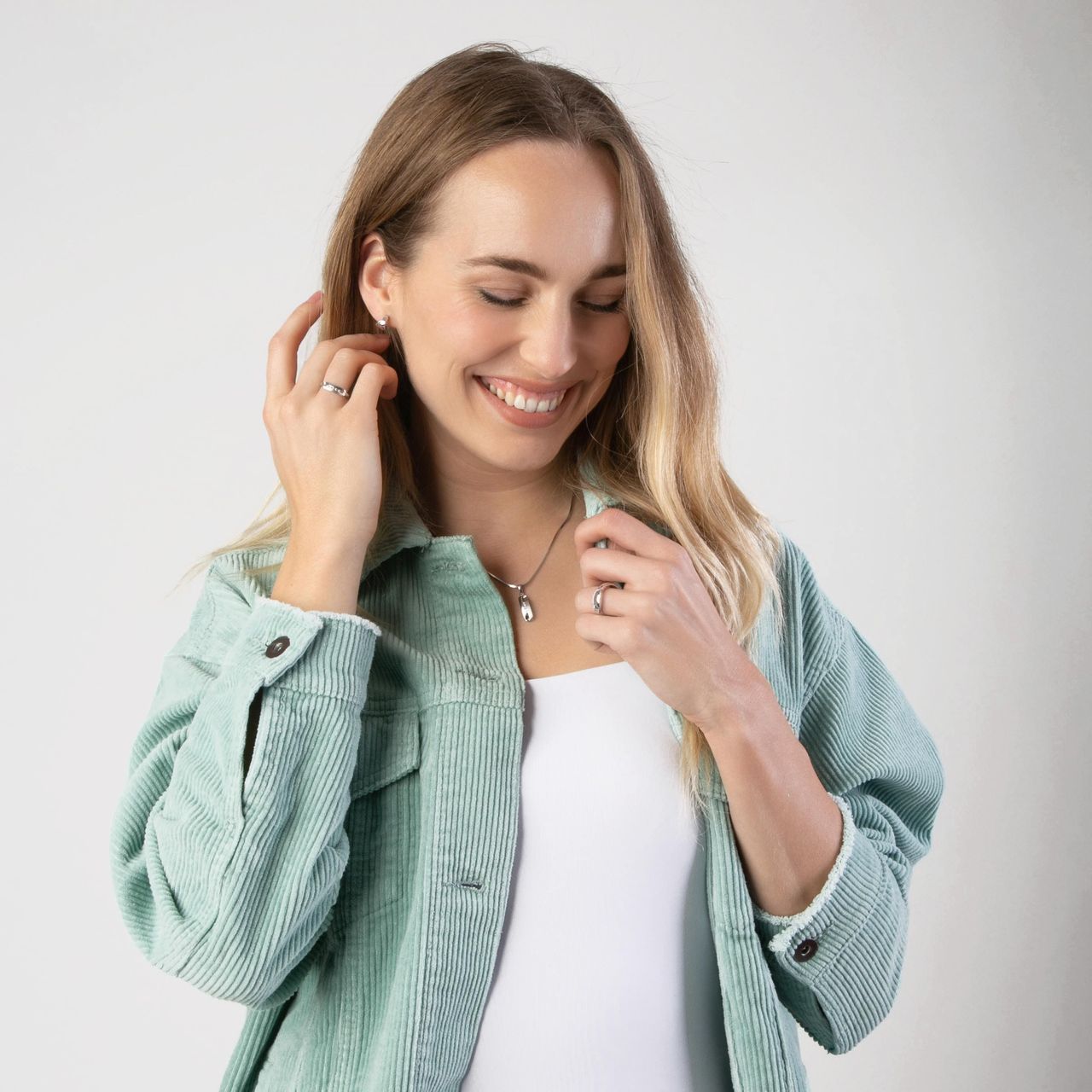 Ohrstecker, 925 Silber, dreifach