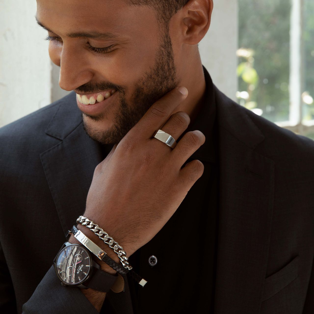 Gerecycled stainless steel armband gourmetschakel